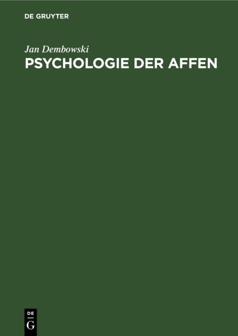 Cover image for book Psychologie der Affen