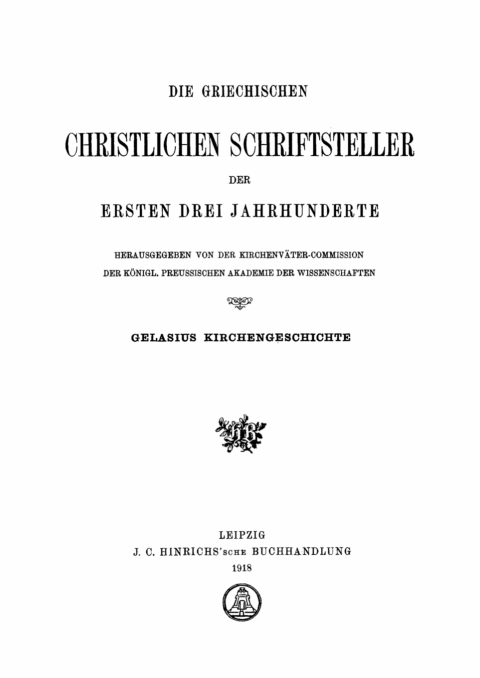 Cover image for book Gelasius Kirchengeschichte