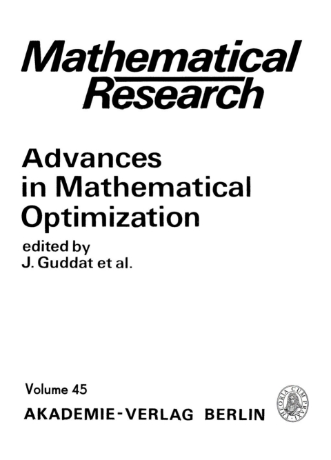 Cover image for book Advances in Mathematical Optimization