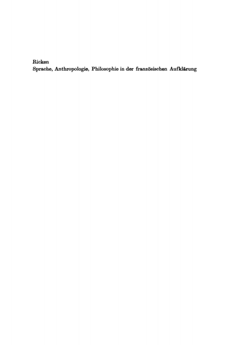 Cover image for book Sprache, Anthropologie, Philosophie in der Französischen Aufklärung