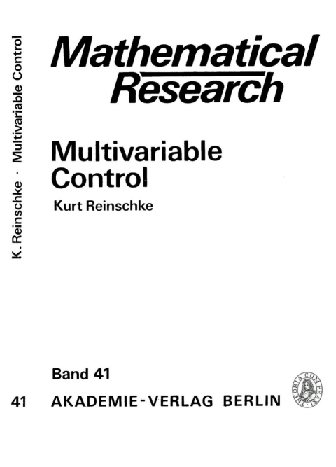 Cover image for book Multivariable Control