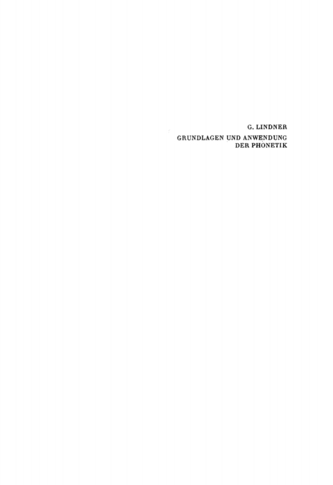 Cover image for book Grundlagen und Anwendung der Phonetik