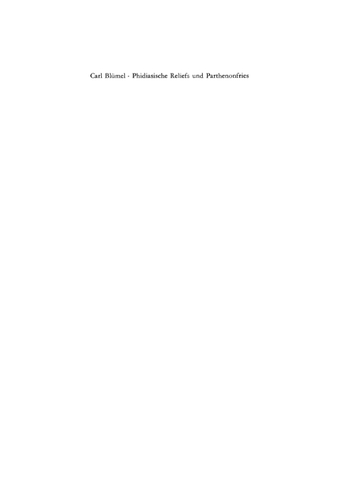 Cover image for book Phidiasische Reliefs und Parthenonfries
