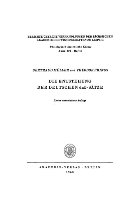 Cover image for book Die Entstehung der deutschen daß-Sätze