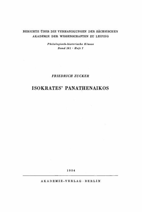 Cover image for book Isokrates’ Panathenaikos