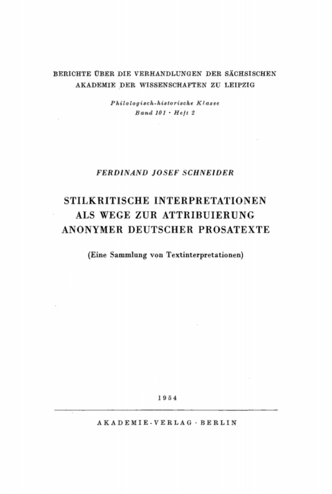 Cover image for book Stilkritische Interpretationen als Wege zur Attribuierung anonymer deutscher Prosatexte