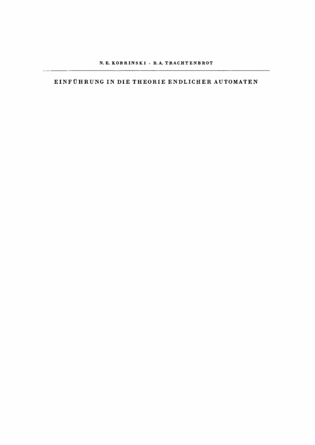Page Fidelity Einführung in die Theorie endlicher Automaten; $148.73