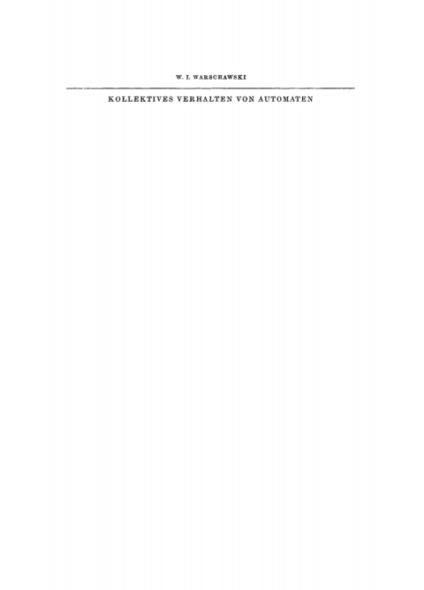Cover image for book Kollektives Verhalten von Automaten