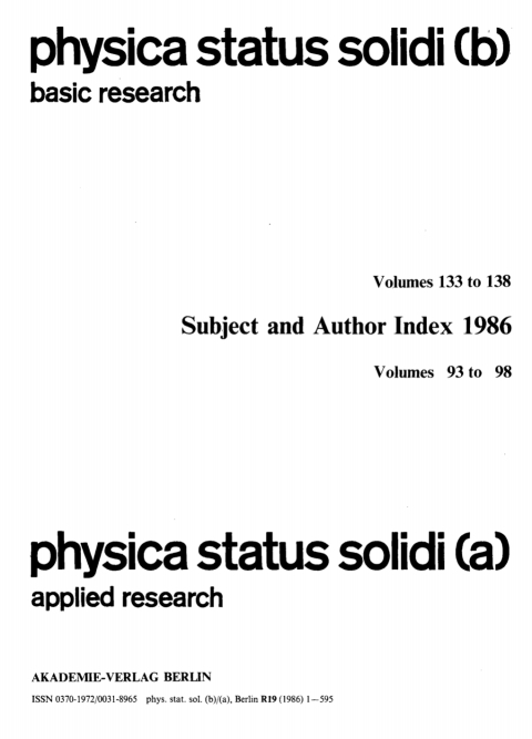 Cover image for book Subject and Author Index 1986