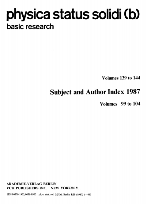 Cover image for book Subject and Author Index 1987