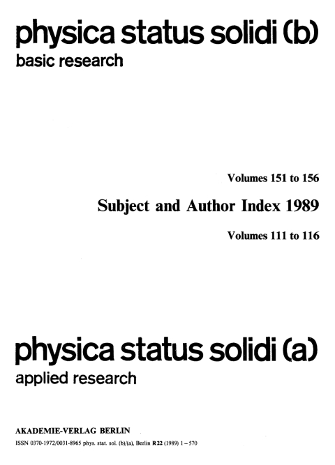 Cover image for book Subject and Author Index 1989