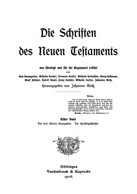 Cover image for book Die drei älteren Evangelien. Die Apostelgeschichte