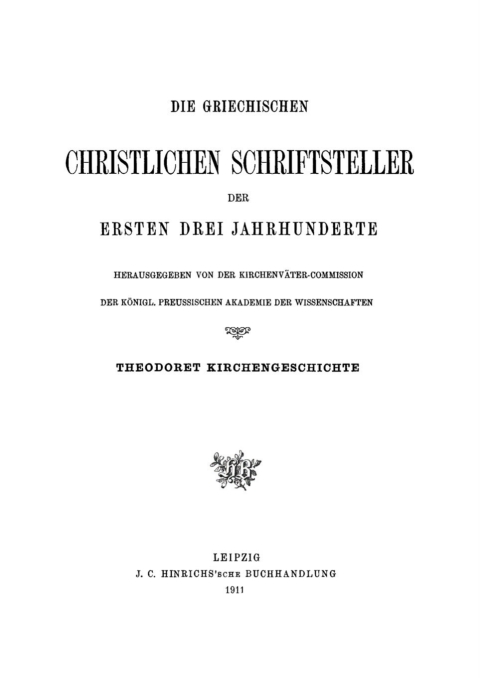 Cover image for book Theodoret Kirchengeschichte