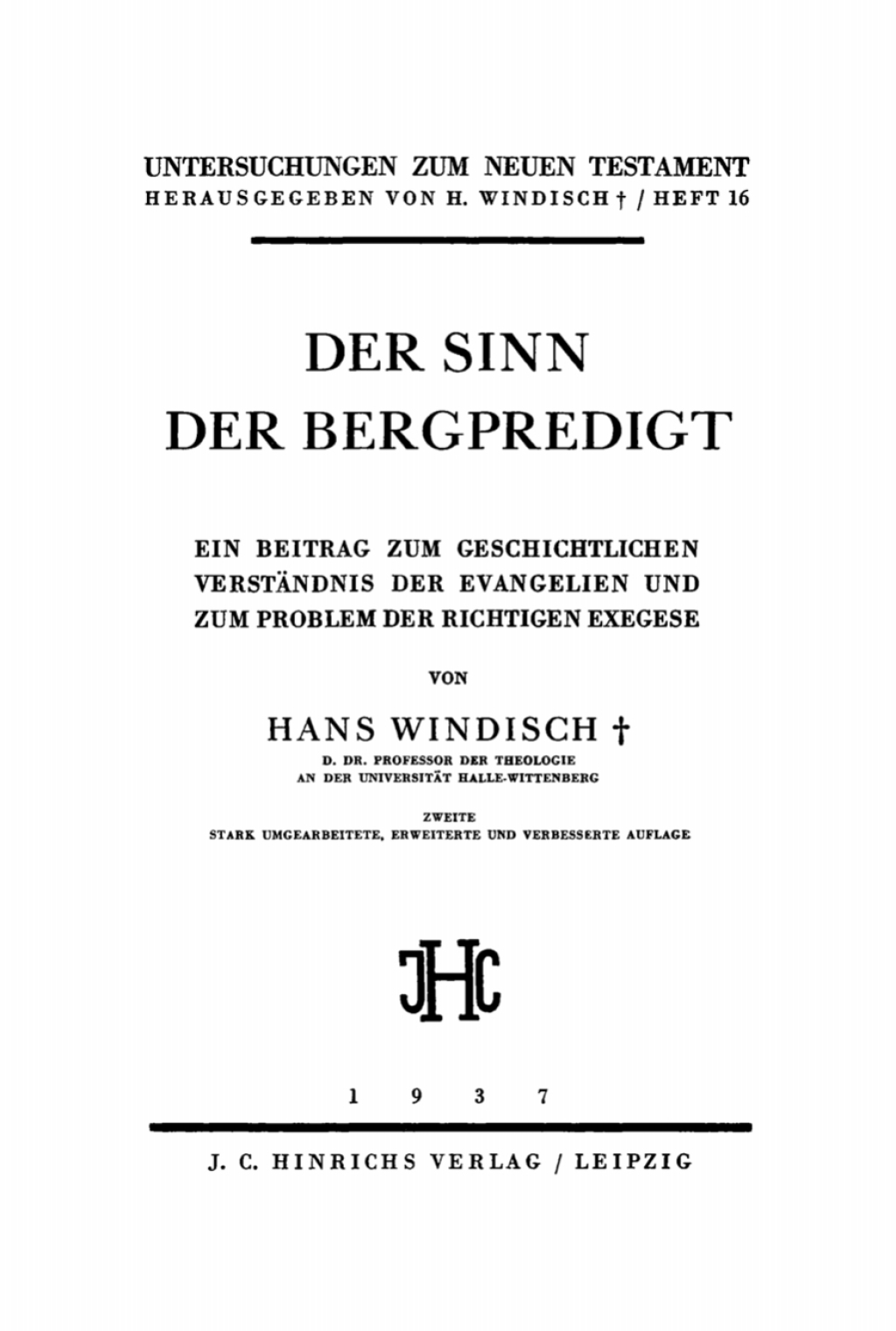 Page Fidelity Der Sinn der Bergpredigt; $148.73