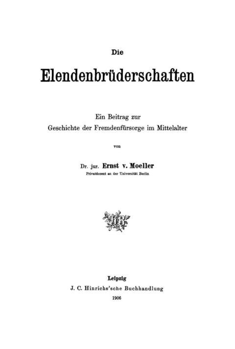 Cover image for book Die Elendenbrüderschaften