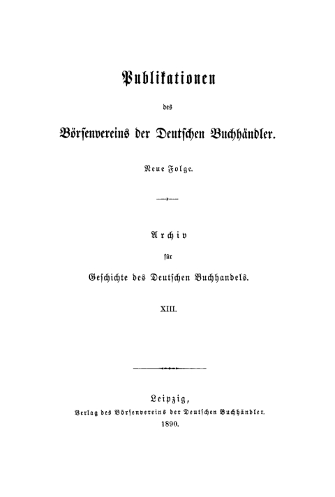 Cover image for book Publikationen des Börsenvereins der Deutschen Buchhändler. Band 13