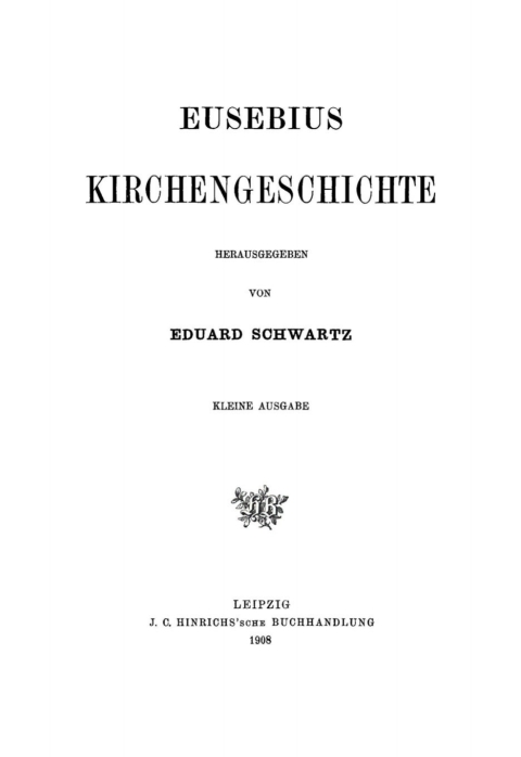 Cover image for book Eusebius Kirchengeschichte