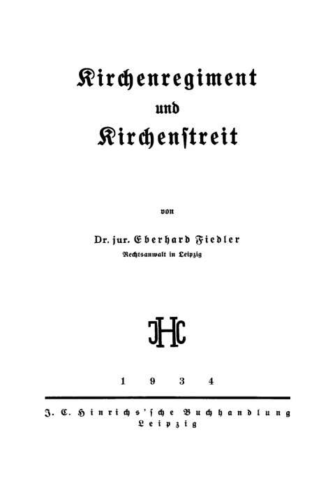 Cover image for book Kirchenregiment und Kirchenstreit
