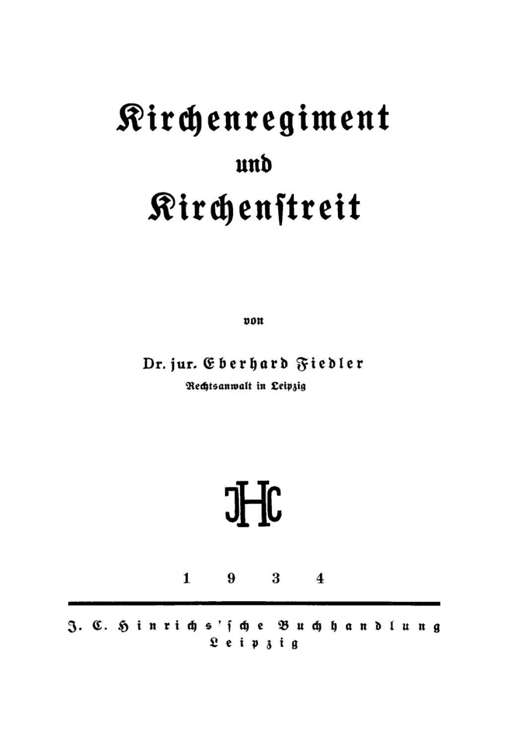 Page Fidelity Kirchenregiment und Kirchenstreit; $148.73
