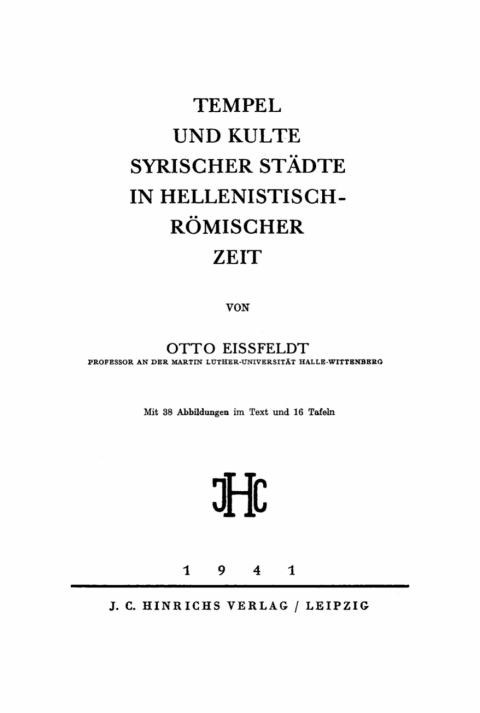 Cover image for book Tempel und Kulte syrischer Städte in hellenistisch-römischer Zeit