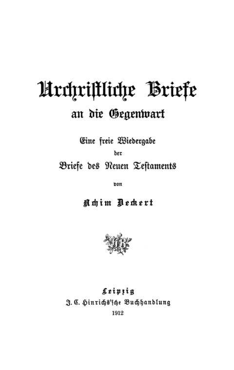 Cover image for book Urchristliche Briefe an die Gegenwart