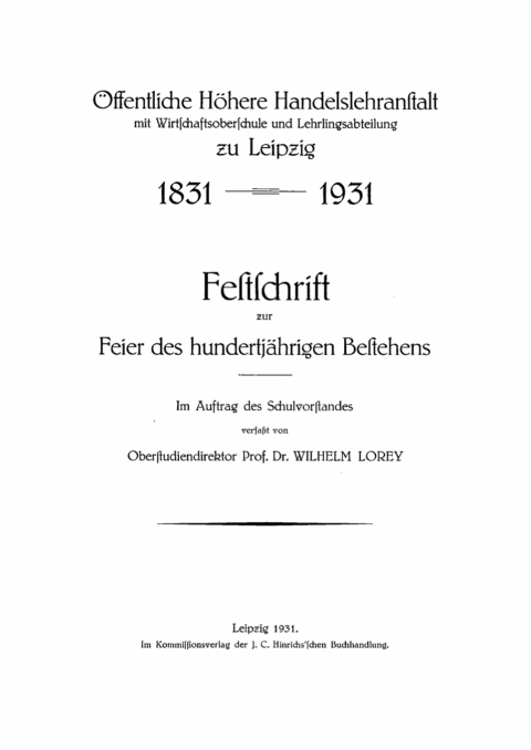 Cover image for book Festschrift zur Feier des hundertjährigen Bestehens