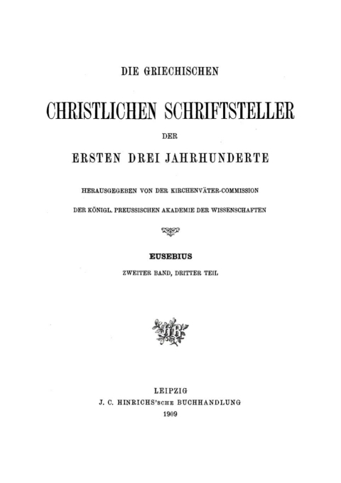 Cover image for book Die Kirchengeschichte, Teil 3: Einleitungen, Übersichten und Register