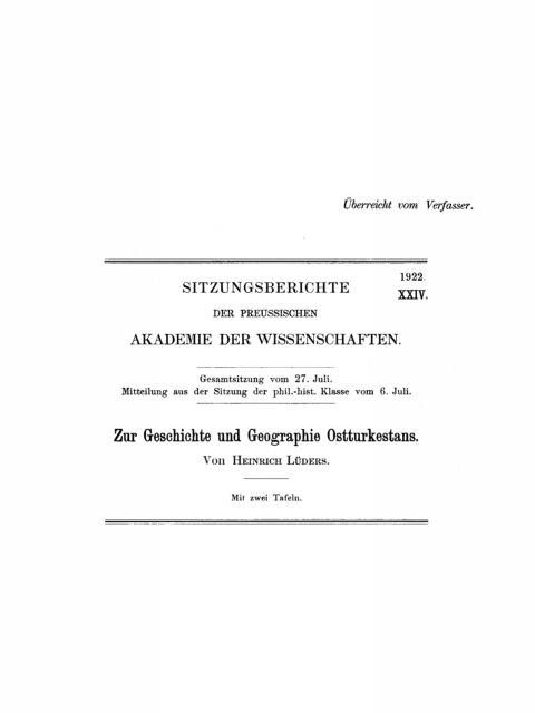Cover image for book Zur Geschichte und Geographie Ostturkestans