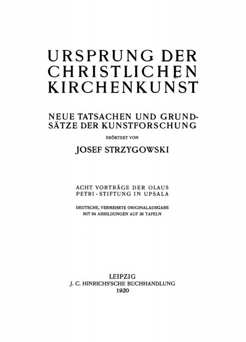 Cover image for book Ursprung der christlichen Kirchenkunst