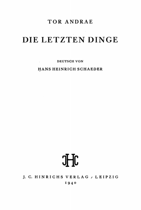 Cover image for book Die letzten Dinge