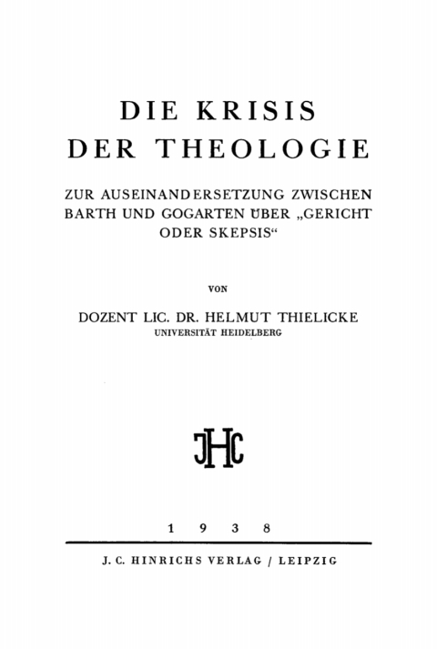 Cover image for book Die Krisis der Theologie