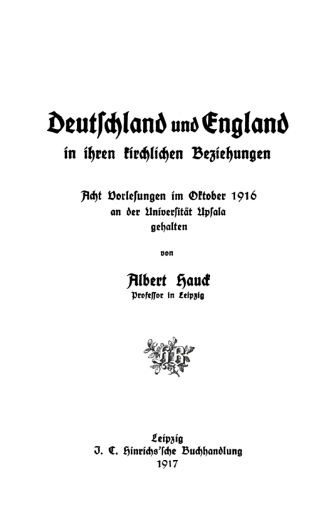 Cover image for book Deutschland und England in ihren kirchlichen Beziehungen