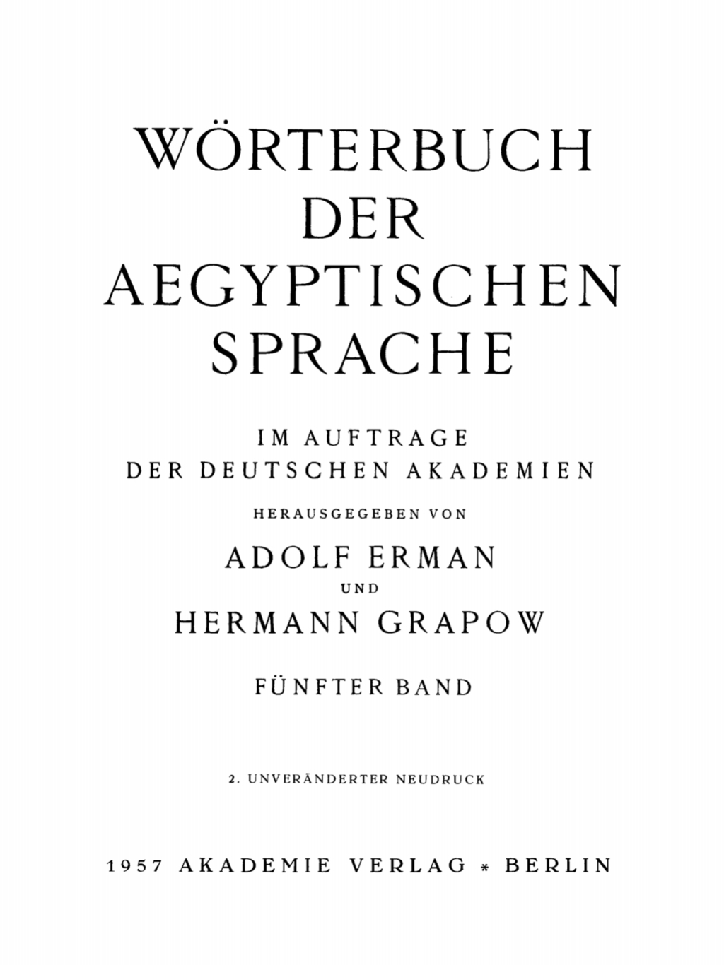 Page Fidelity Wörterbuch der aegyptischen Sprache. Band 5; $244.20