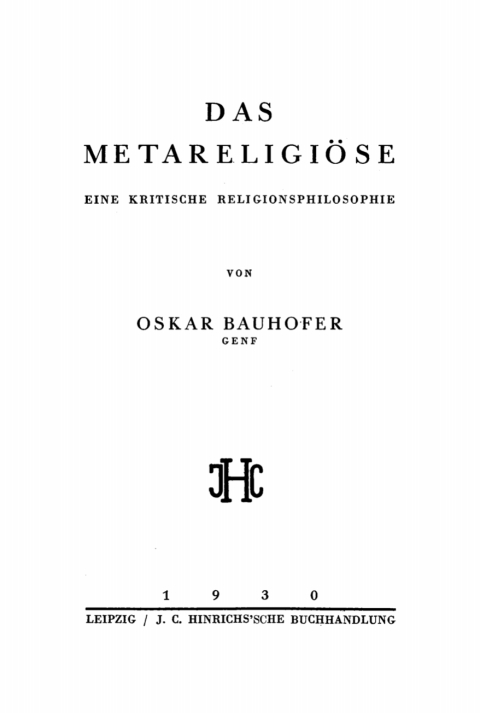 Cover image for book Das Metareligiöse
