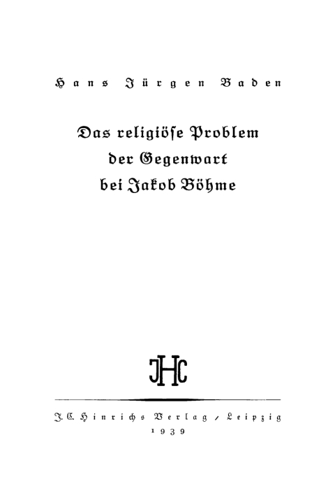 Cover image for book Das religiöse Problem der Gegenwart bei Jakob Böhme