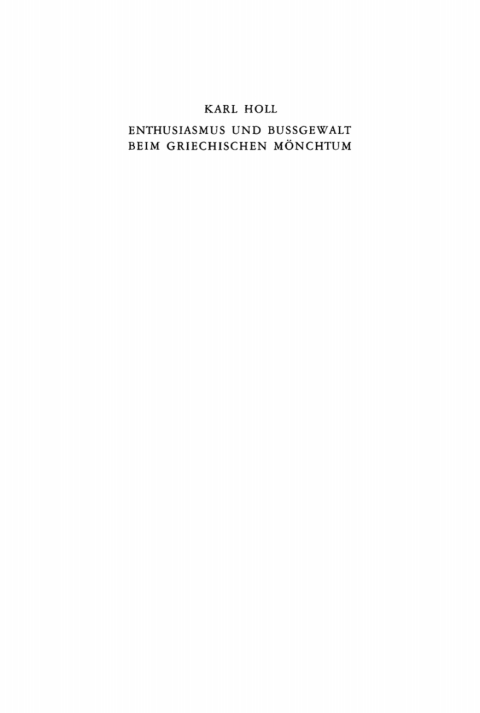 Cover image for book Enthusiasmus und Bußgewalt beim griechischen Mönchtum
