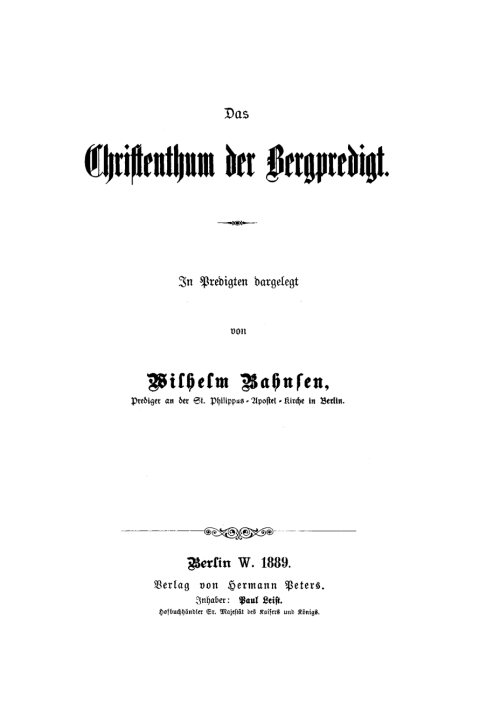 Cover image for book Das Christentum der Bergpredigt