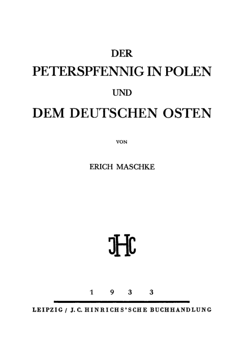 Cover image for book Der Peterspfennig in Polen und dem deutschen Osten