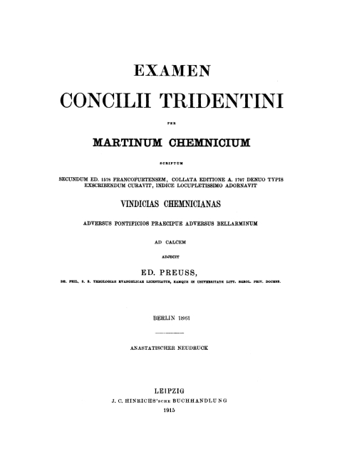 Cover image for book Examen Concilii Tridentini