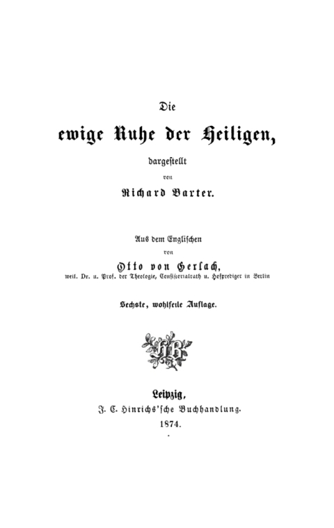 Cover image for book Die ewige Ruhe der Heiligen