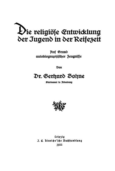 Cover image for book Die religiöse Entwicklung der Jugend in der Reifezeit