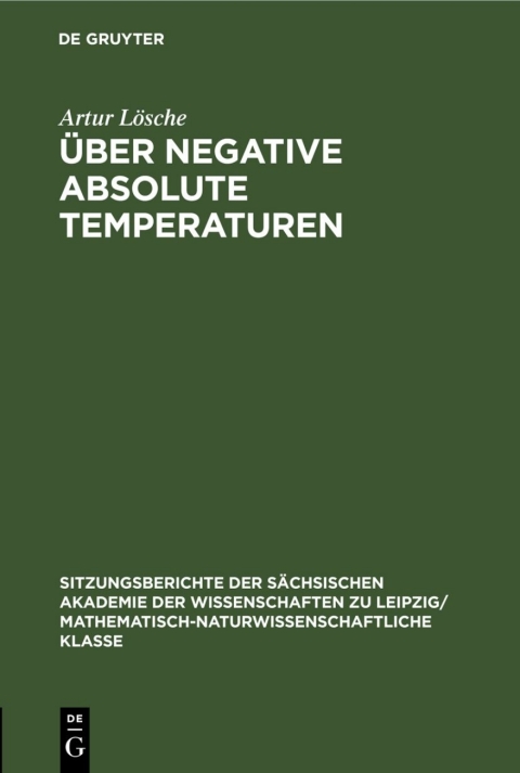 Cover image for book Über negative absolute Temperaturen