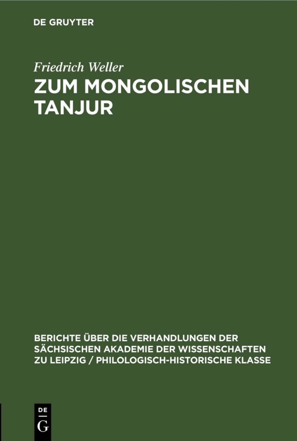 Page Fidelity Zum Mongolischen Tanjur; $148.73