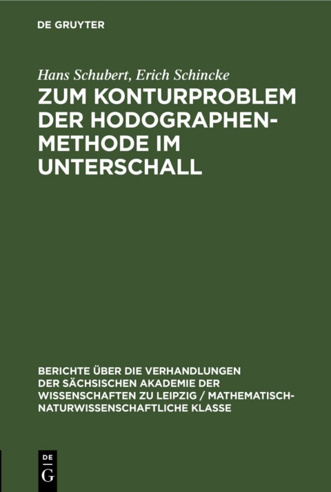 Cover image for book Zum Konturproblem der Hodographenmethode im Unterschall