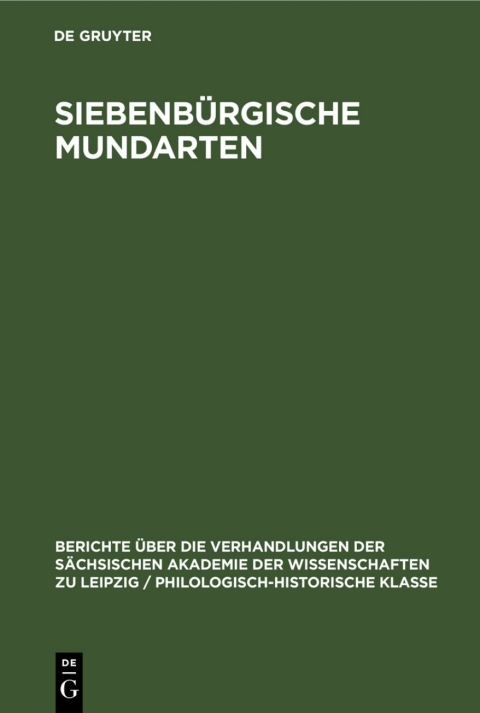 Cover image for book Siebenbürgische Mundarten