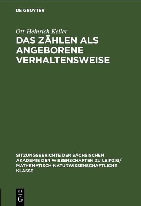 Cover image for book Das Zählen als angeborene Verhaltensweise