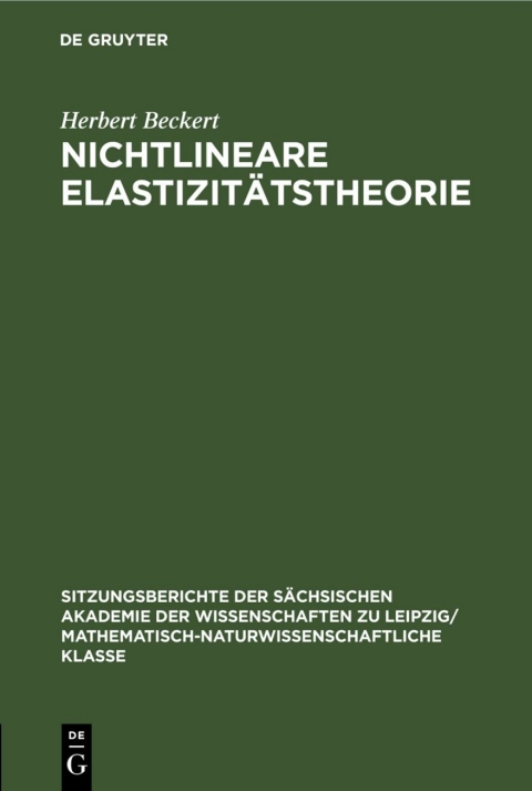 Cover image for book Nichtlineare Elastizitätstheorie