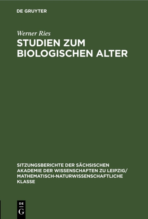 Cover image for book Studien zum biologischen Alter