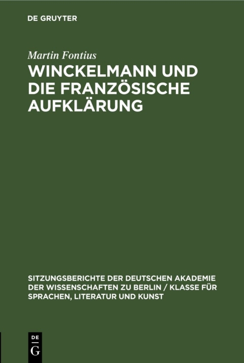 Cover image for book Winckelmann und die französische Aufklärung