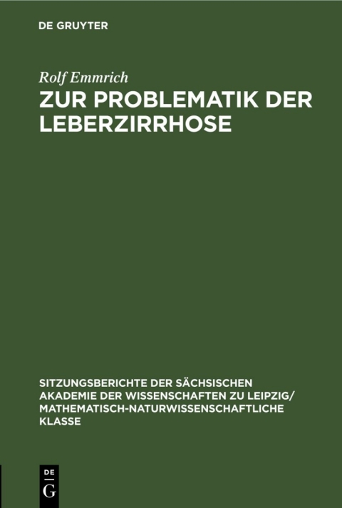 Cover image for book Zur Problematik der Leberzirrhose